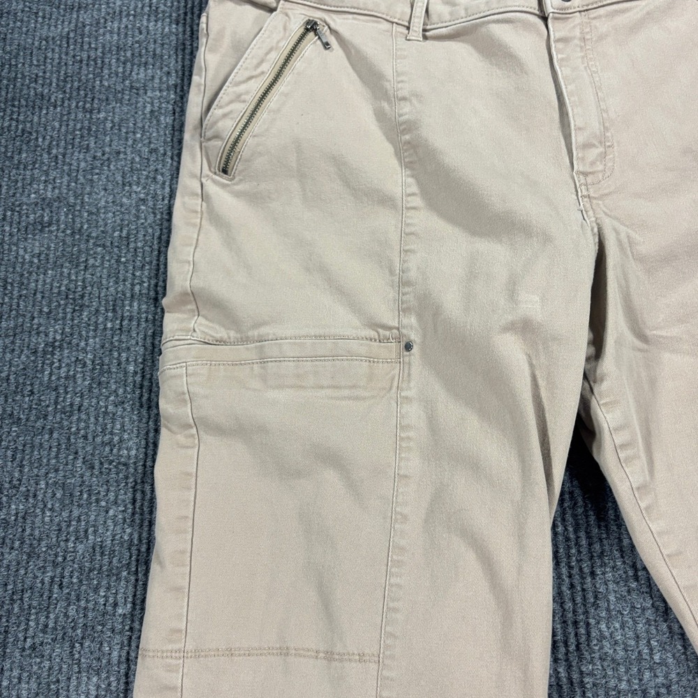 Lee Modern Series Straight Fit Pants Women 22W Tan Khaki Utility Zipper Pockets - Picture 3 of 14